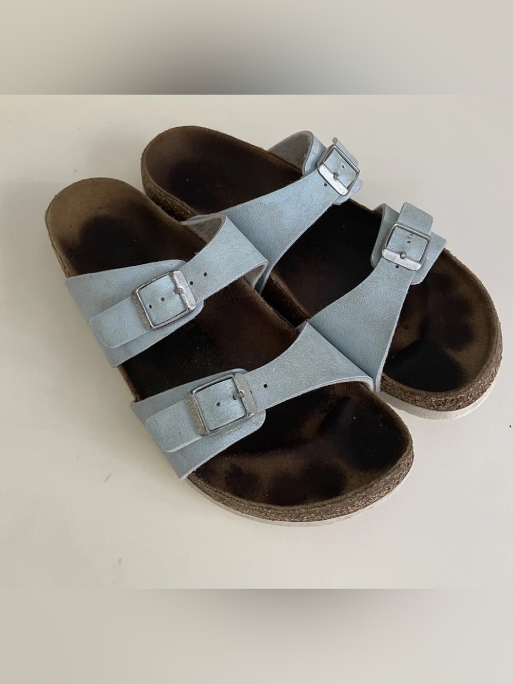 Birkenstock Silver Double Strap Sandals - Picture 2 of 12